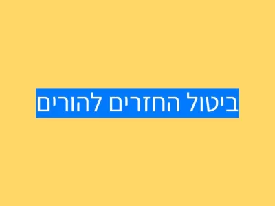 ביטול החזרים על שירותים בתחום התפתחות הילד